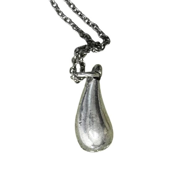 Tiffany & Co Elsa Peretti Small Teardrop Pendant Necklace Sterling Silver 16.5" - Picture 1 of 10